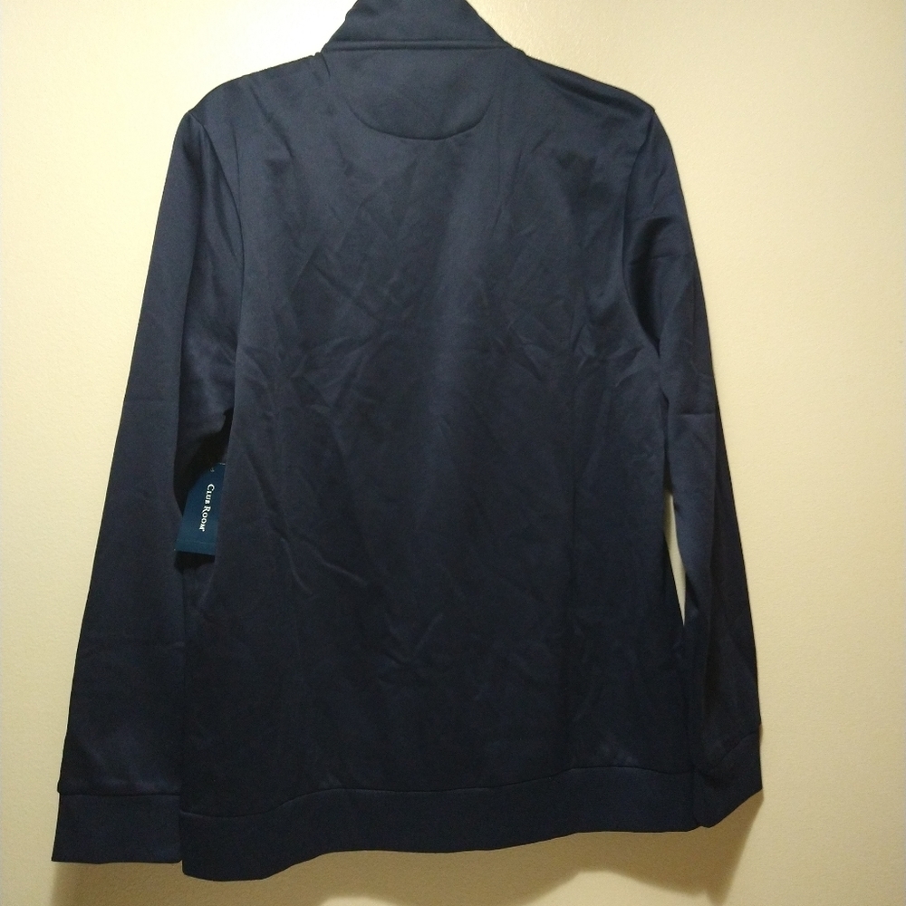 Club Room Blue Crossbody Stripe Track Jacket - Picture 3 of 12